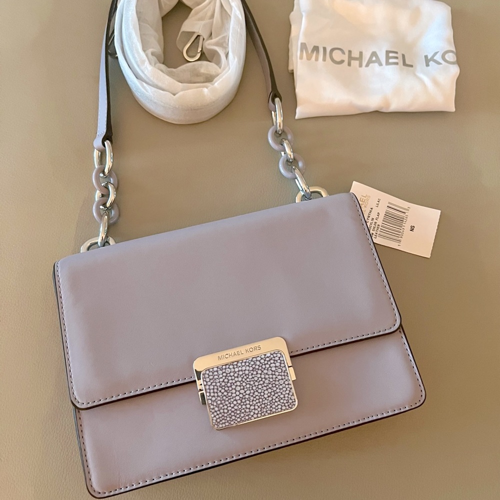 Michael Kors Cynthia Small Leather Shoulder Flap